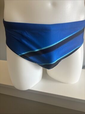 Men's Blue Stripe Swim Briefs